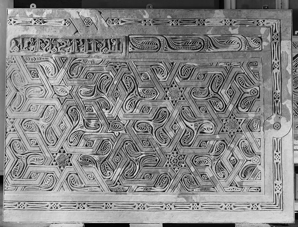 Dado Panel, Stucco; carved, with some cast plaster elements