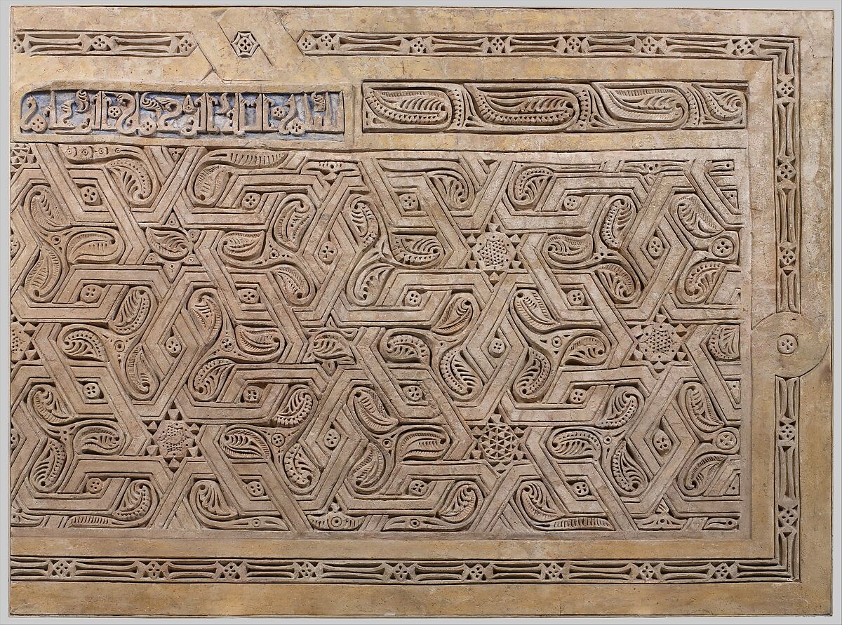 Dado Panel, Stucco; carved, with some cast plaster elements 