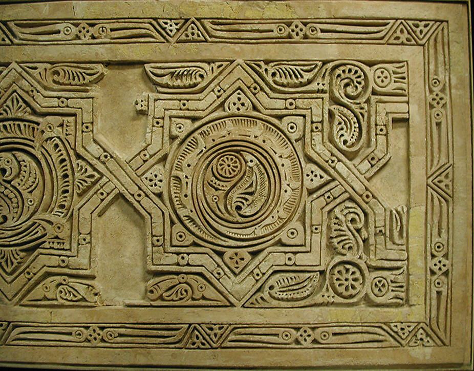 Dado Panel, Stucco; carved, with some cast plaster elements