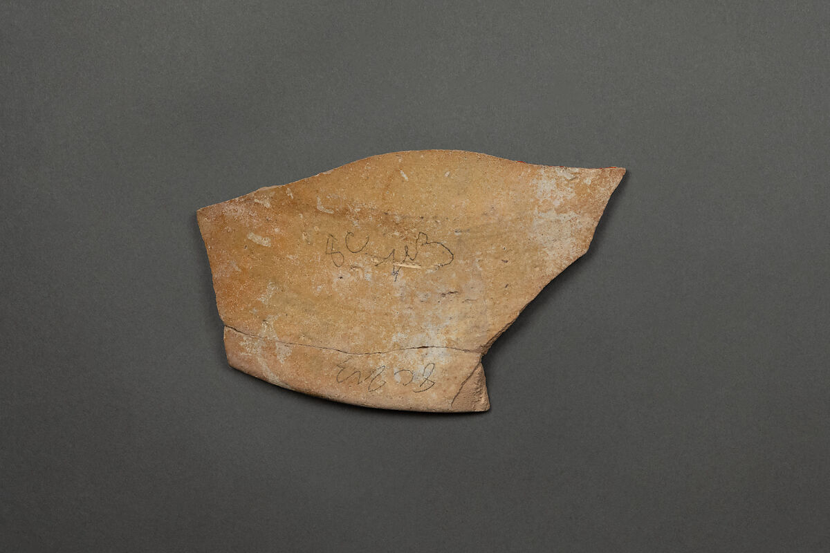 Fragment of a Dish, Earthenware; buffish red body, no slip, painted polychrome decoration, under transparent glaze