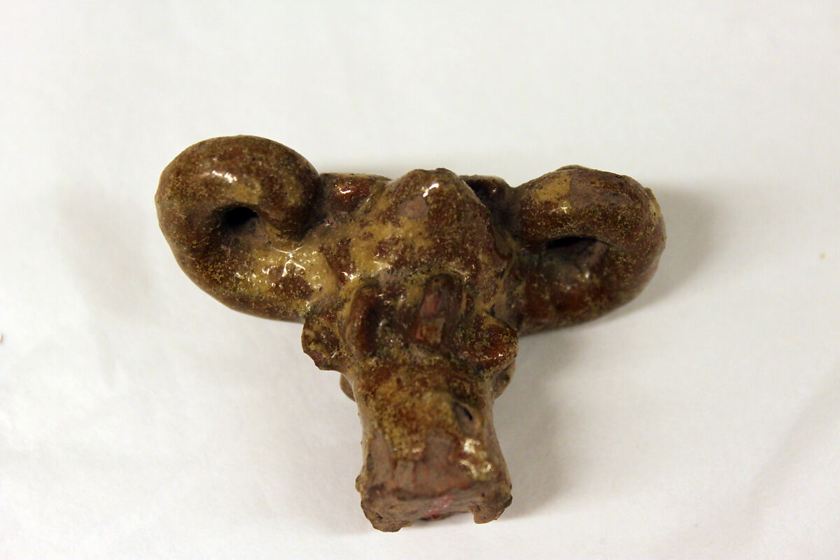 Ceramic Fragment, Earthenware; yellowish brown glaze over reddish body
