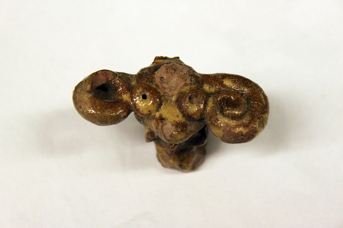 Ceramic Fragment, Earthenware; yellowish brown glaze over reddish body 