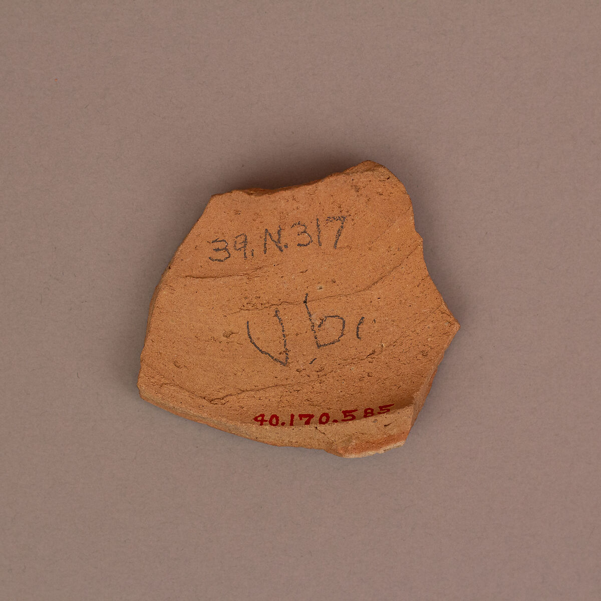 Ceramic Fragment, Earthenware; slip covered and unglazed