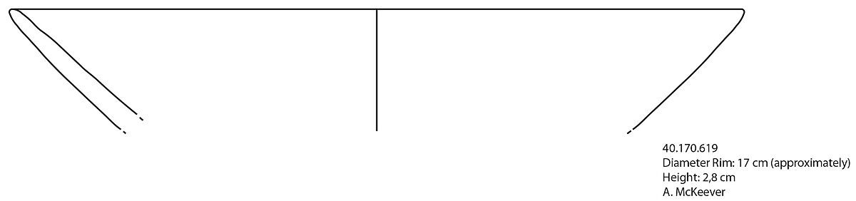 Fragment of a Bowl, Earthenware; white slip, sgraffito decoration, yellow glaze