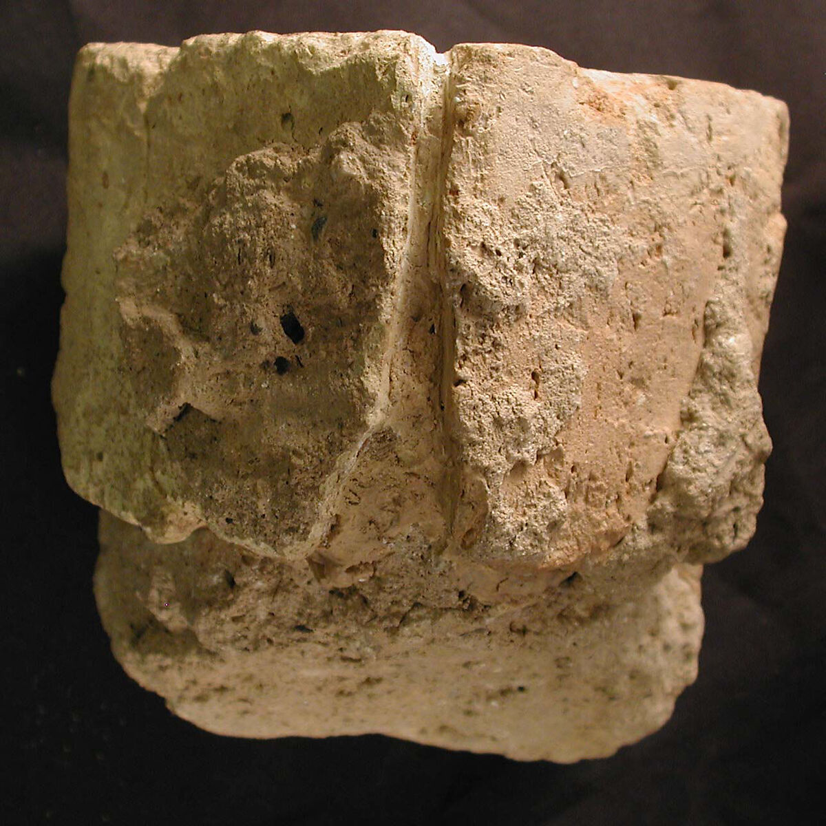 Architectural Ornament, Earthenware; incised, green blue glaze