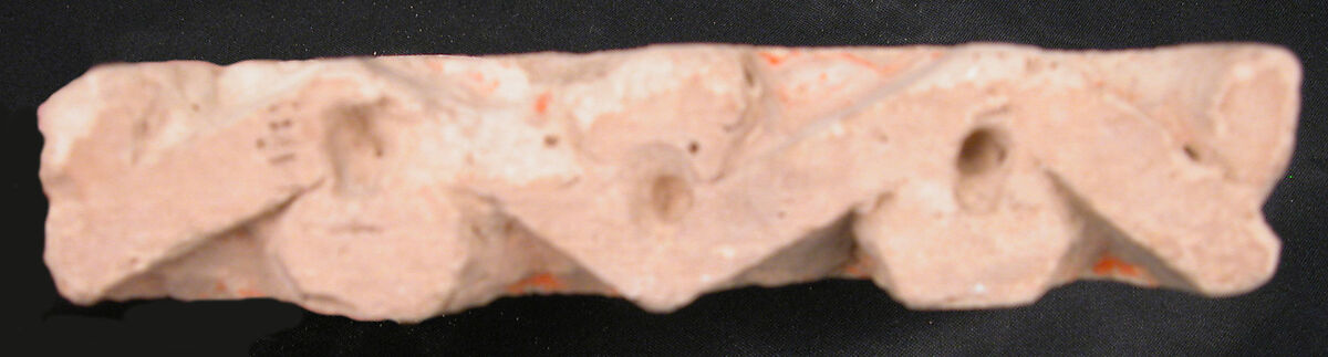 Fragment of a Frieze, Earthenware; carved and painted