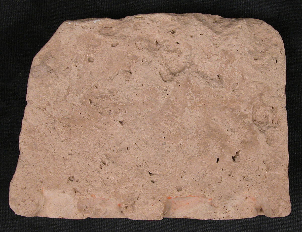 Fragment of a Frieze, Earthenware; carved and painted