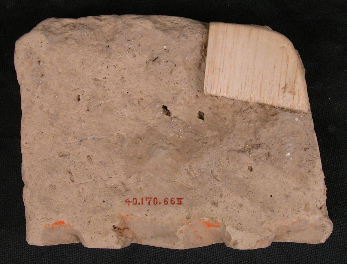 Fragment of a Frieze, Earthenware; carved and painted