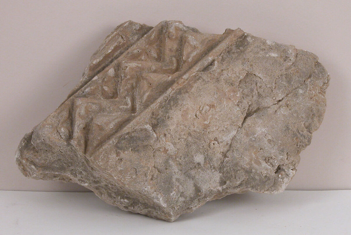 Fragment of a Molding, Plaster; molded 