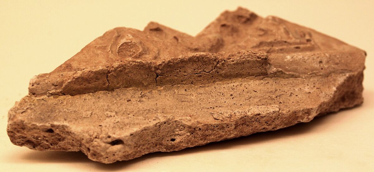 Molded Cornice Fragment, Plaster; molded