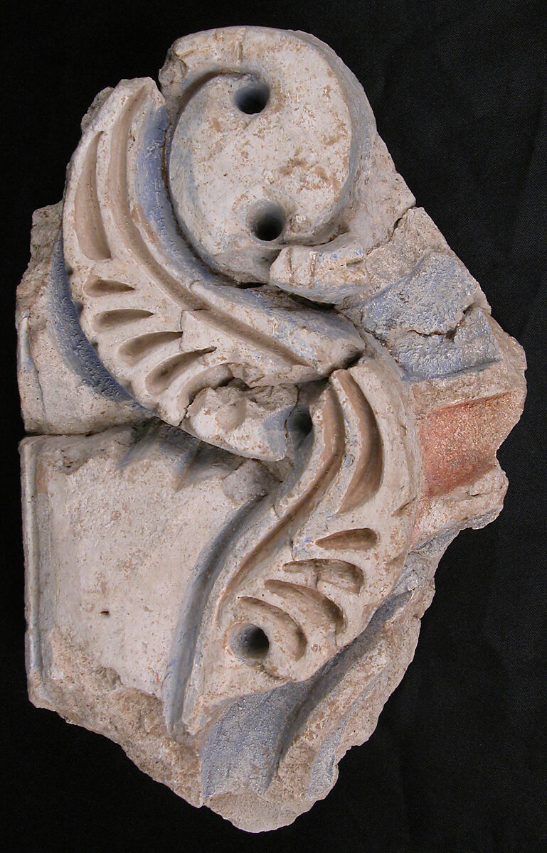 Fragment of a Frieze, Plaster; carved and painted 