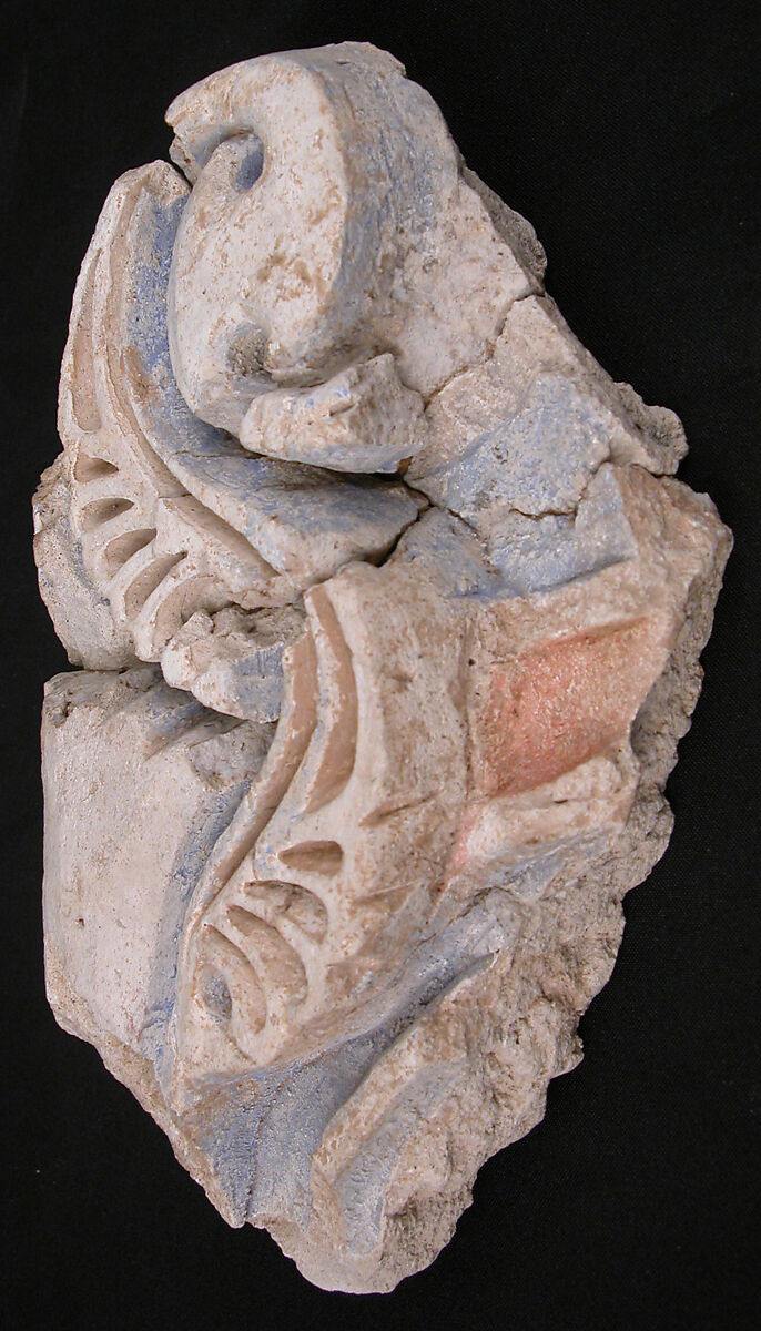 Fragment of a Frieze, Plaster; carved and painted