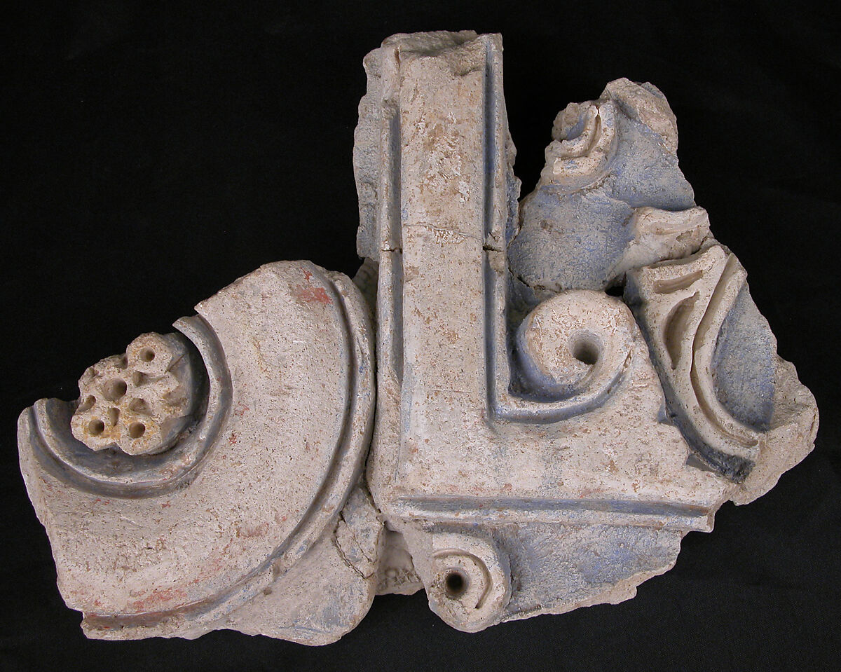 Fragment of a Frieze, Plaster; carved and painted 