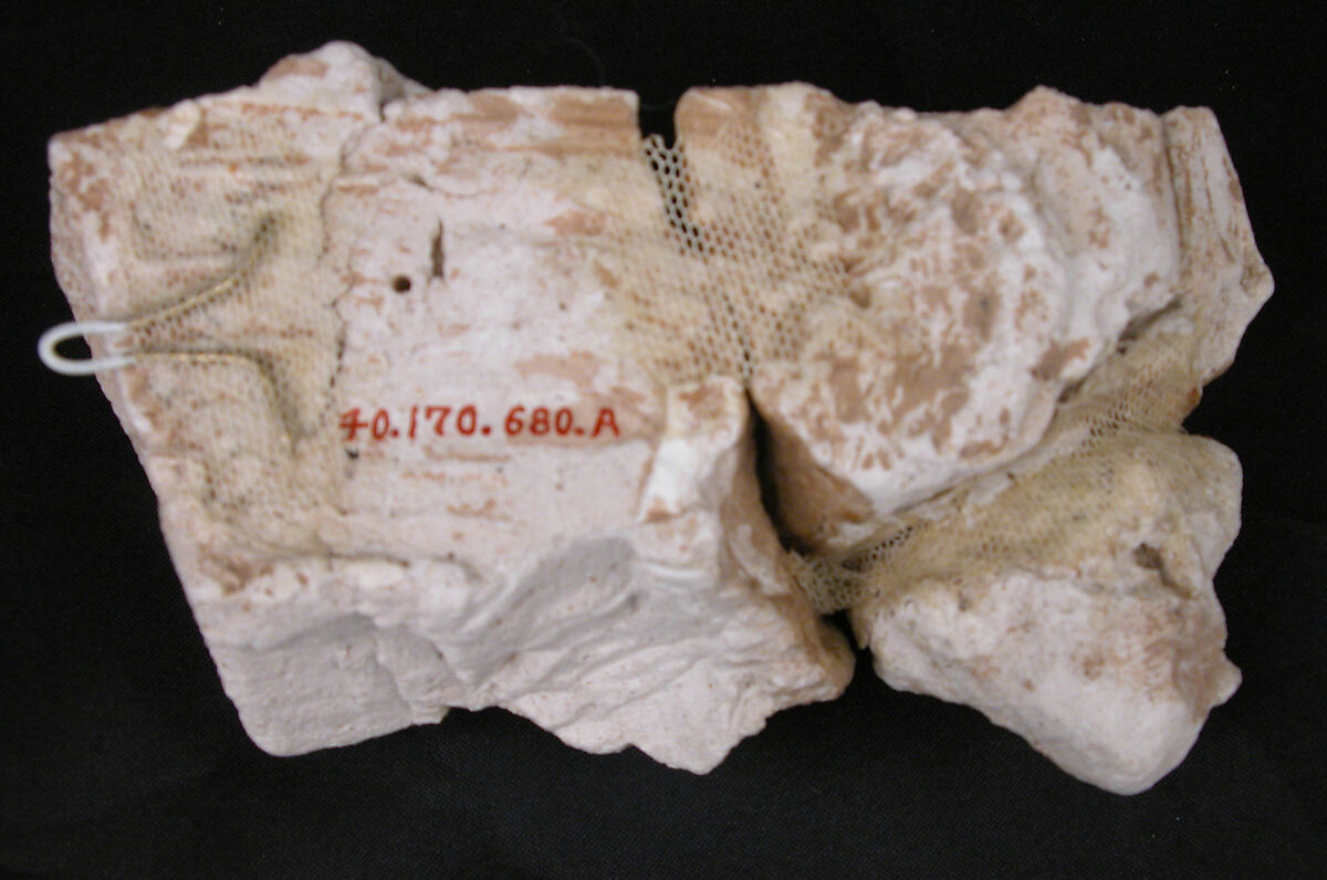 Fragment of a Wall Decoration, Plaster; carved and painted