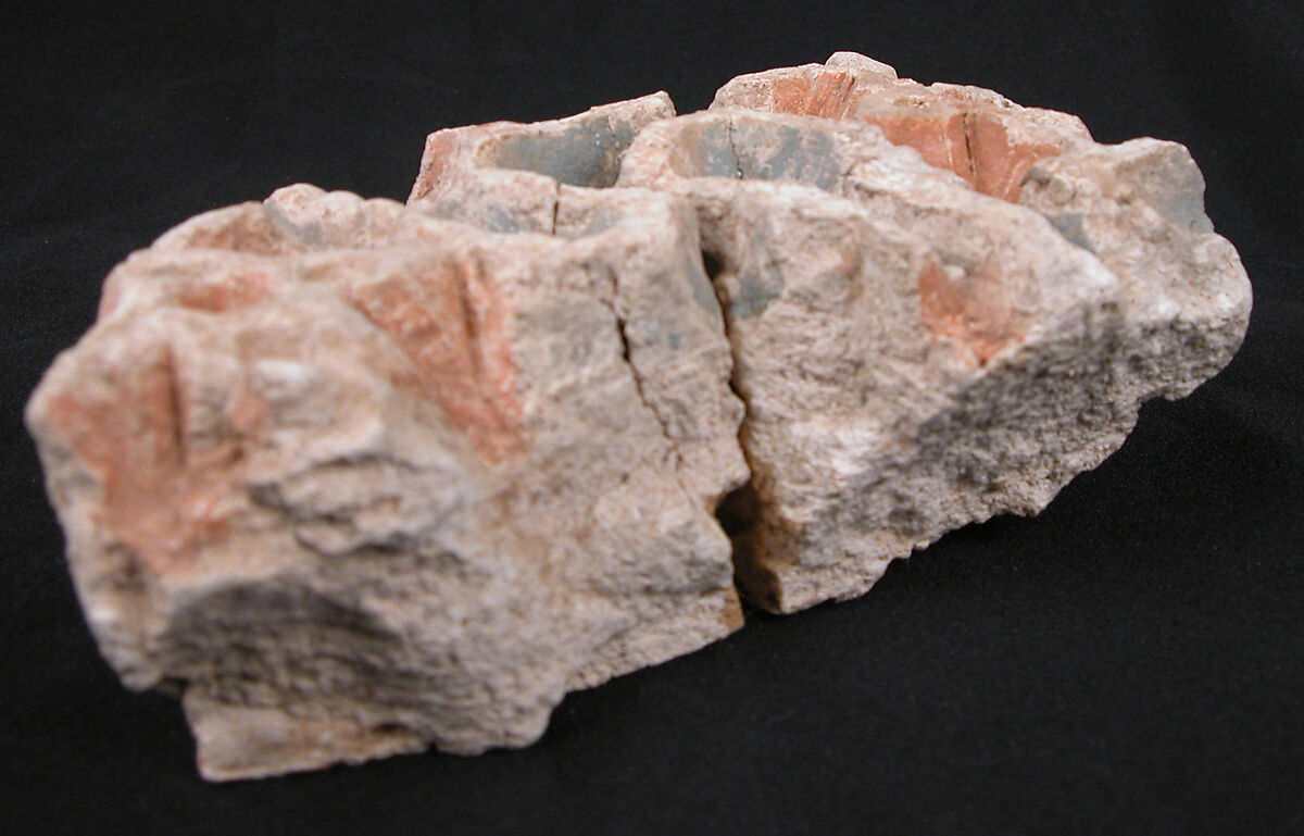 Fragment of a Wall Decoration, Plaster; carved and painted