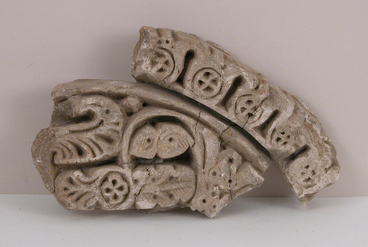 Stucco Fragment, Plaster; molded and unpainted
