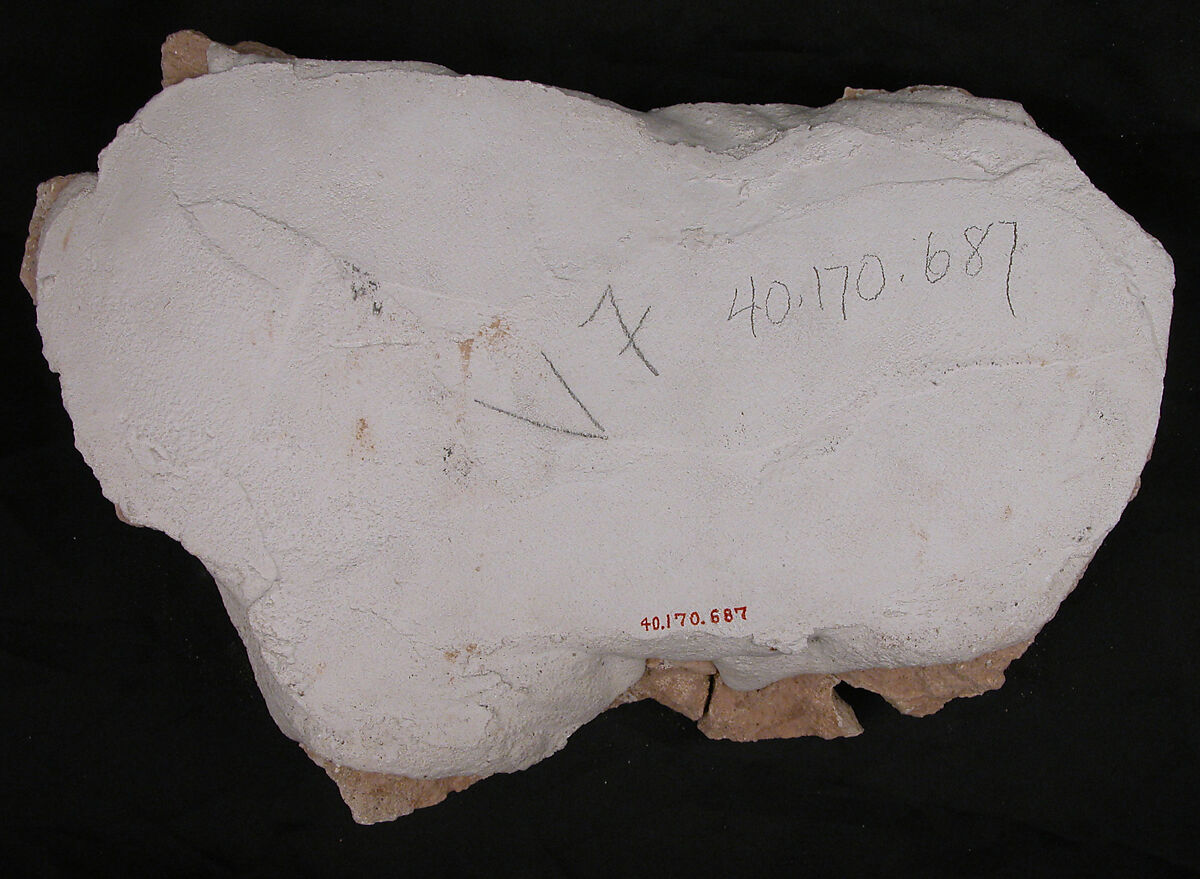 Stucco Fragment, Plaster; carved and painted