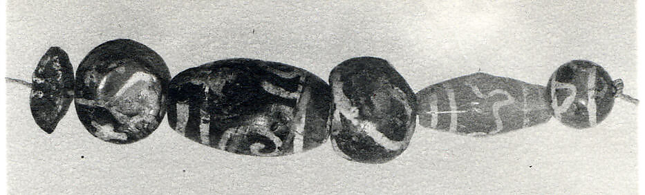 Beads, Carnelian; carved