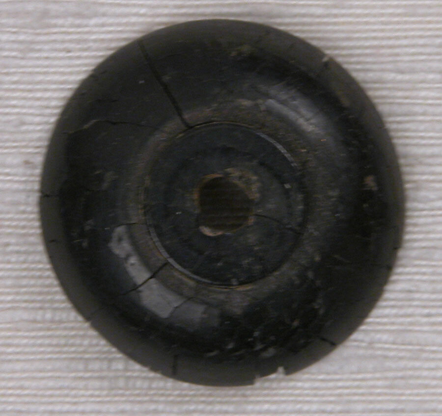 Button or Bead, Stone, probably jet; carved