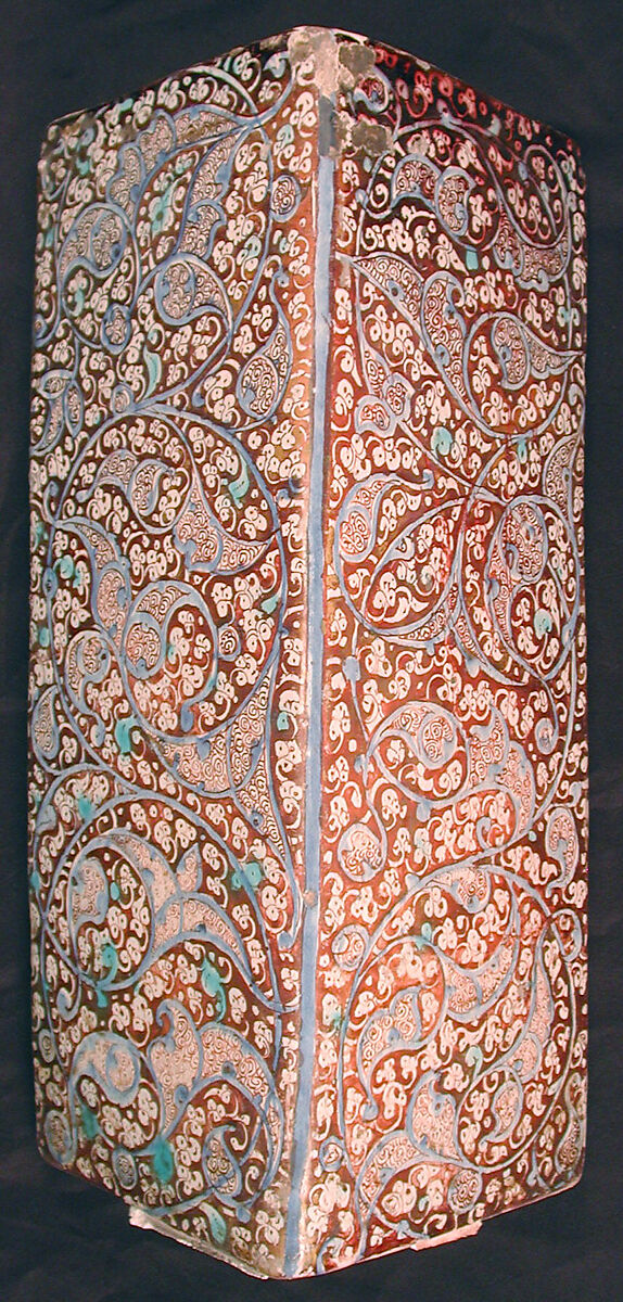 Tile from a Frieze, Stonepaste; molded, luster-painted, and glazed