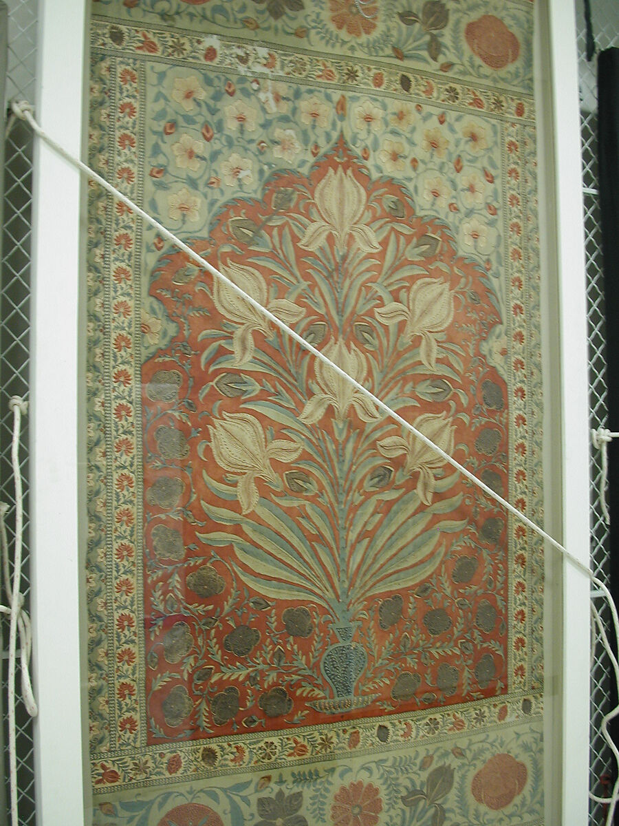 Tile, Stonepaste; modeled, inglaze painted in blue and luster-painted on opaque white glaze