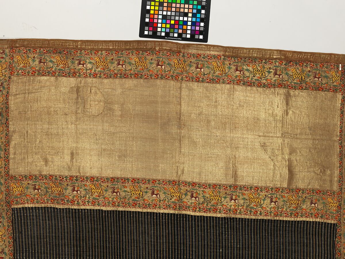 Chadar, Cotton and metal wrapped thread; tapestry-woven
Border: silk and metal wrapped thread