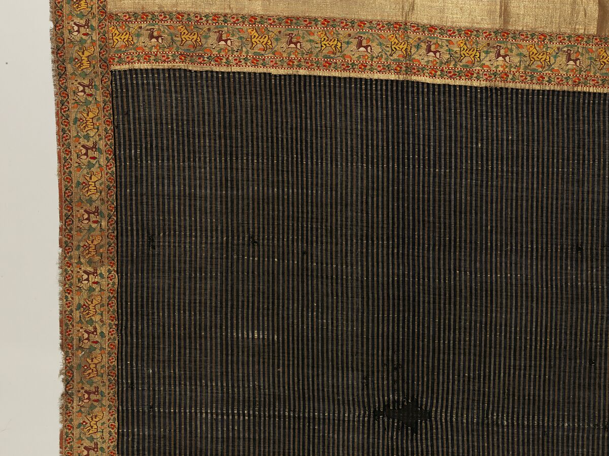 Chadar, Cotton and metal wrapped thread; tapestry-woven
Border: silk and metal wrapped thread