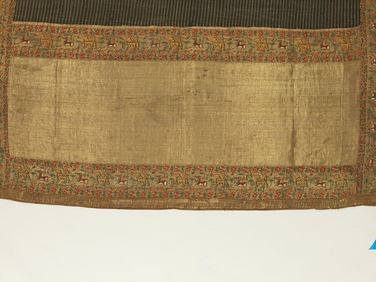 Chadar, Cotton and metal wrapped thread; tapestry-woven
Border: silk and metal wrapped thread