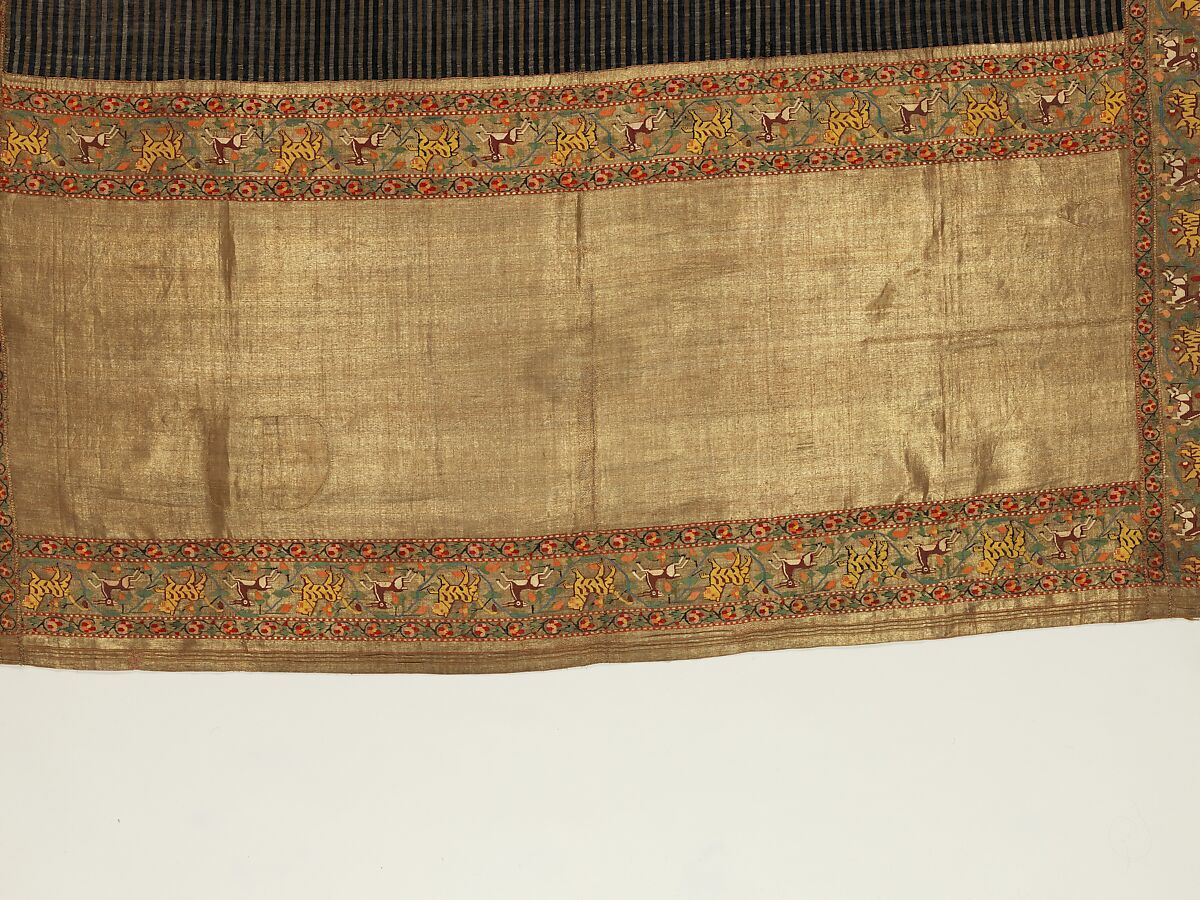Chadar, Cotton and metal wrapped thread; tapestry-woven
Border: silk and metal wrapped thread