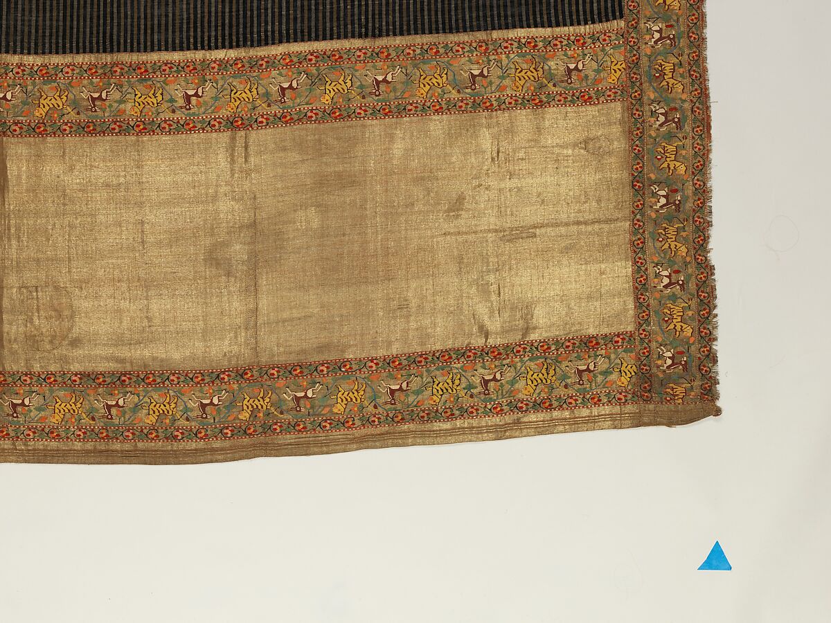 Chadar, Cotton and metal wrapped thread; tapestry-woven
Border: silk and metal wrapped thread