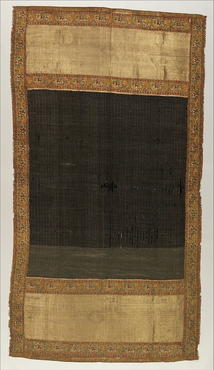 Chadar, Cotton and metal wrapped thread; tapestry-woven
Border: silk and metal wrapped thread 