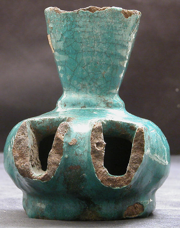 Lamp, Earthenware; molded and glazed