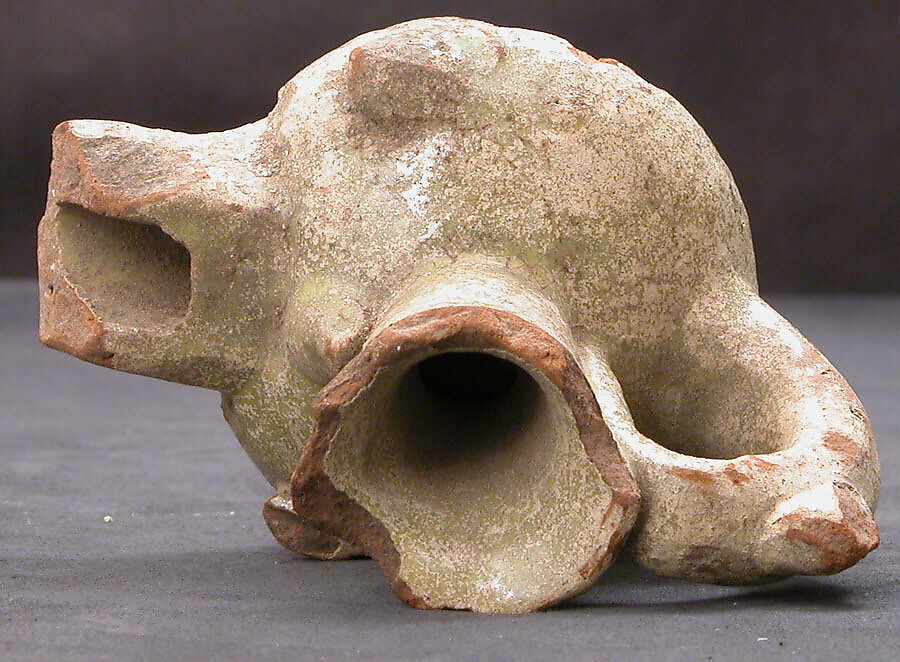Lamp, Earthenware; molded and glazed