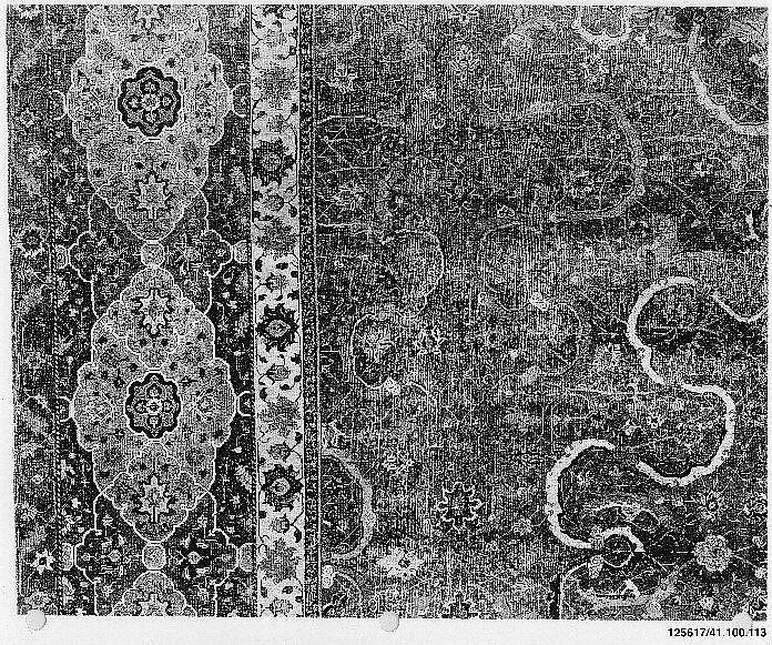 Carpet, Cotton (warp and weft), wool (pile); asymmetrically knotted pile 