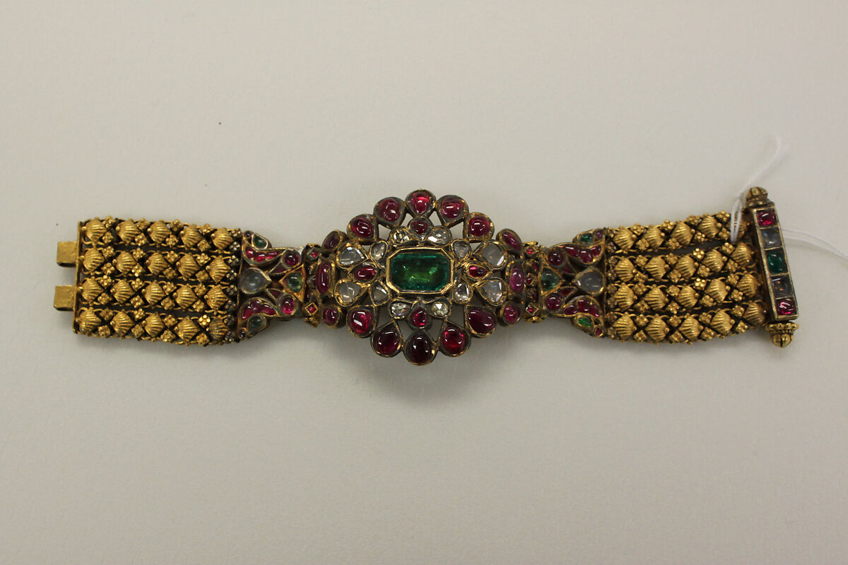 Armlet, Gold, set with rubies, emeralds, diamonds 