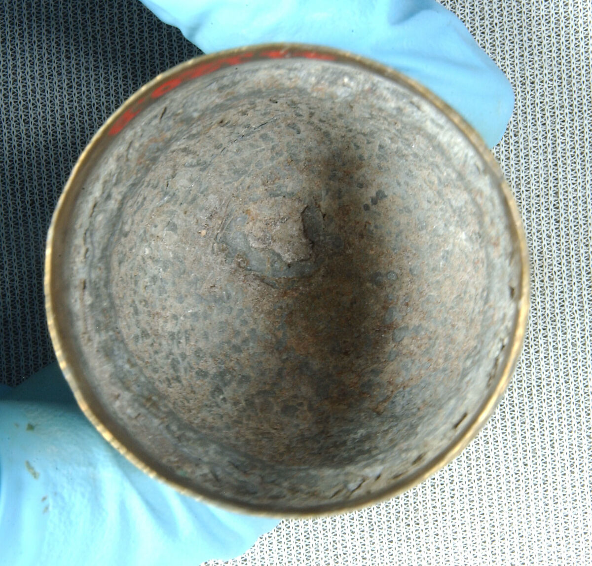 Inkwell with Floral and Animal Imagery, Brass; lid cast, body worked, engraved, and chased, inlaid with silver