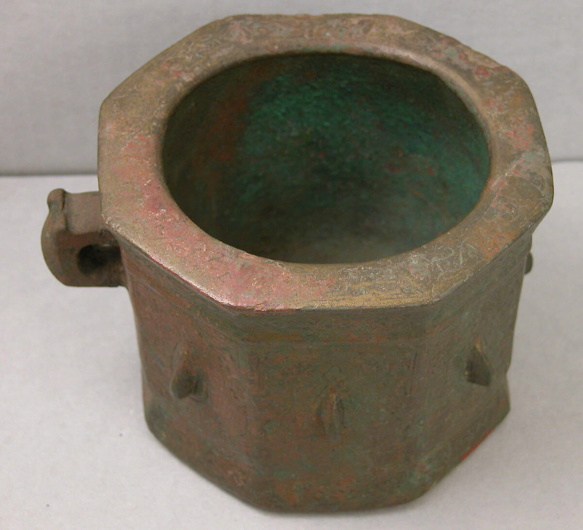 Mortar, Bronze; chiseled, applied decoration, originally gilted