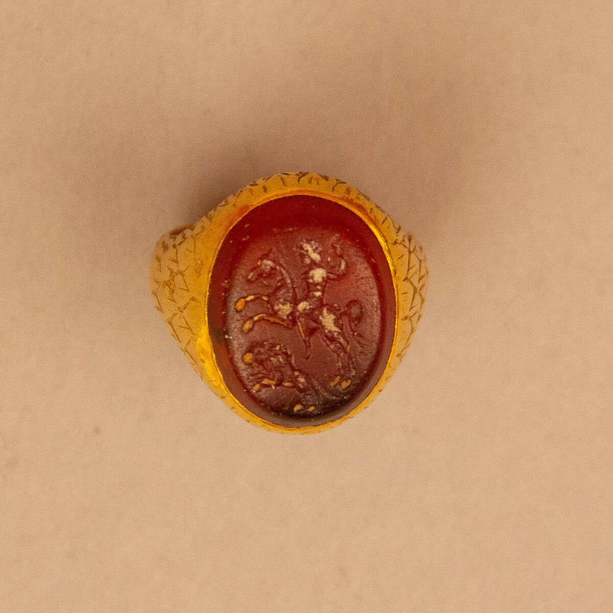 Seal for Ring, Gold, carnelian 