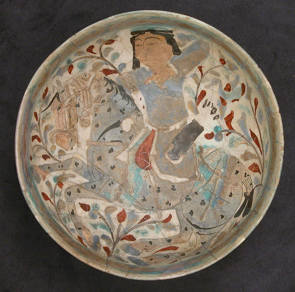 Bowl, Stonepaste; overglaze painted, so-called "mina'i" ware 