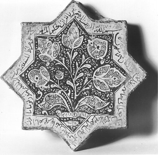 Panel Composed with Tiles in Shape of Eight-pointed Stars