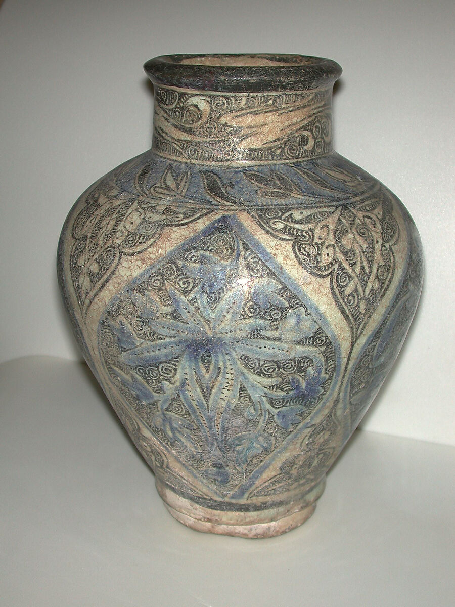 Storage Jar, Stonepaste; polychrome painted under transparent glaze 