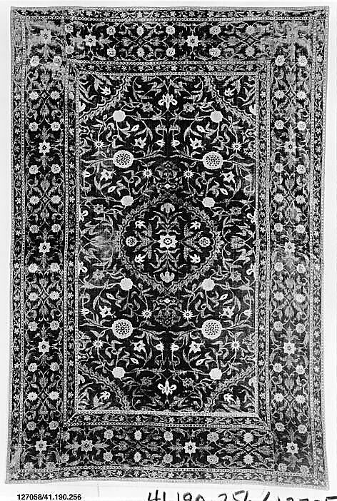 Hanging with a Medallion Carpet Design, Silk; cut velvet