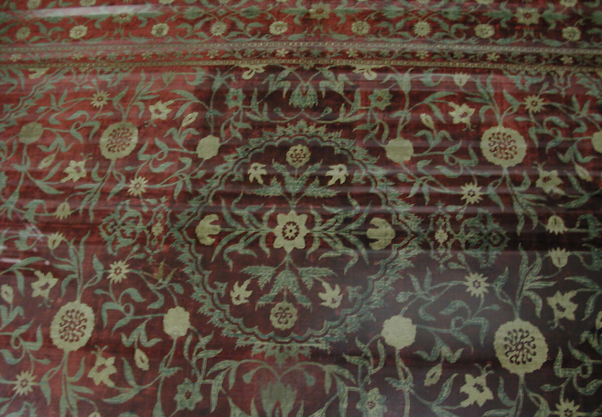 Hanging with a Medallion Carpet Design, Silk; cut velvet