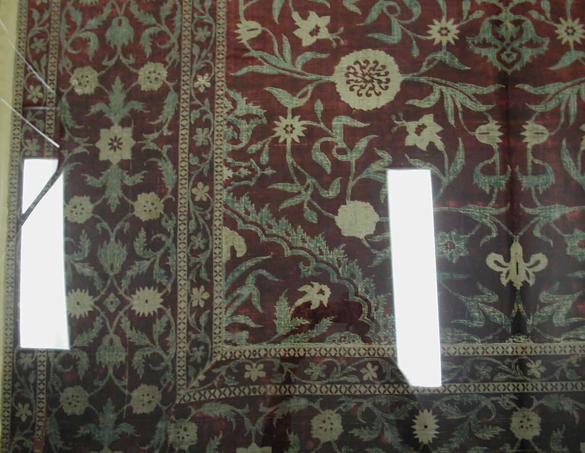 Hanging with a Medallion Carpet Design, Silk; cut velvet