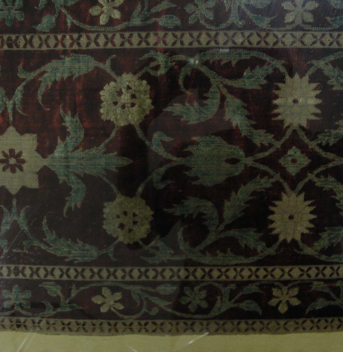 Hanging with a Medallion Carpet Design, Silk; cut velvet