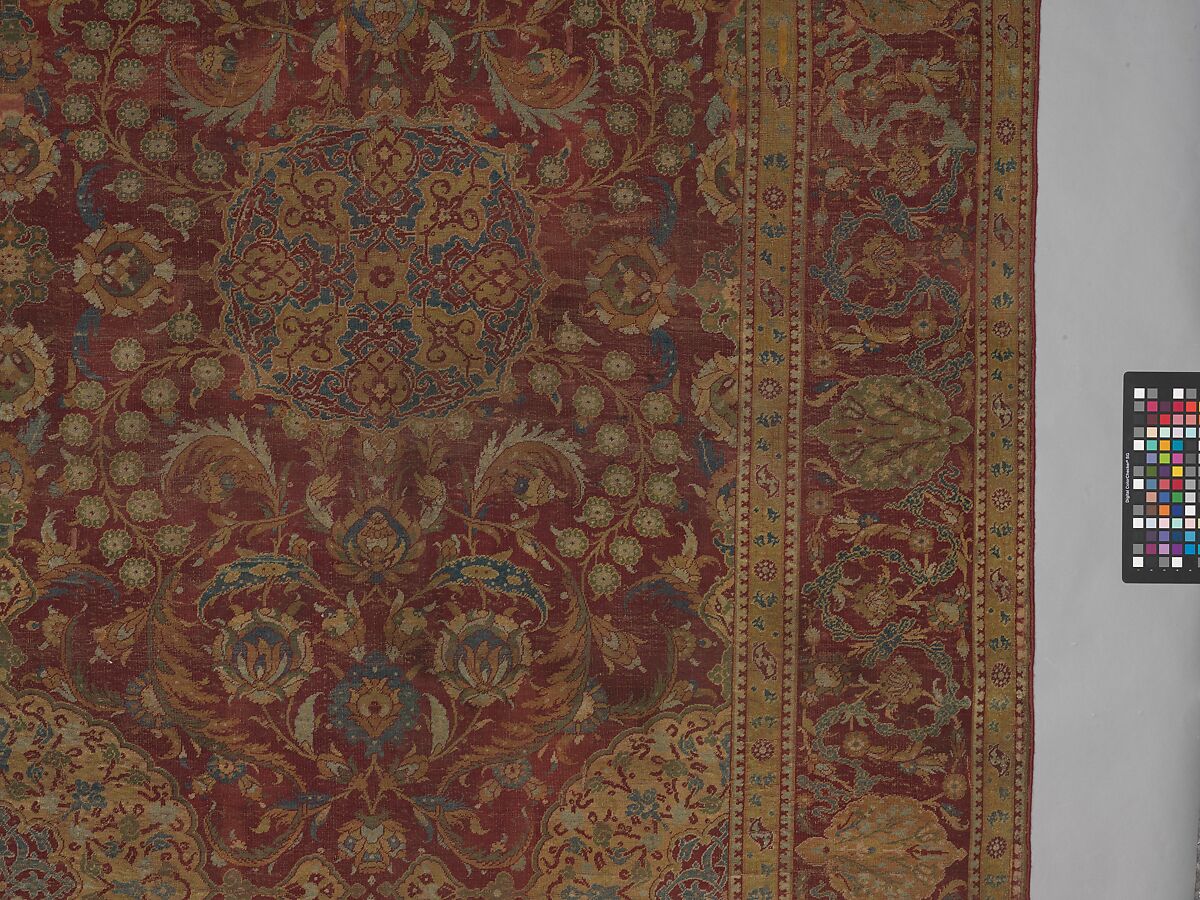 Ottoman Court Carpet, Wool (warp, weft and pile); asymmetrically knotted pile