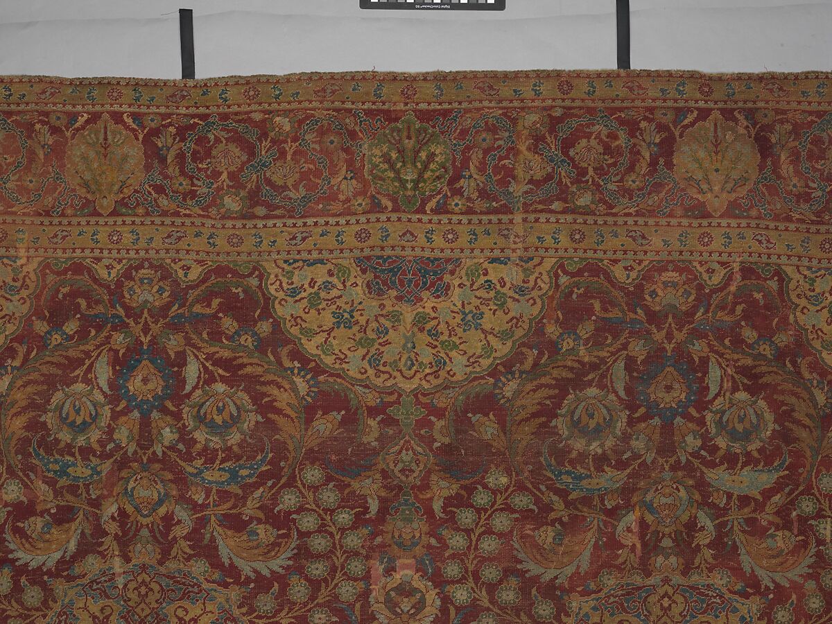 Ottoman Court Carpet, Wool (warp, weft and pile); asymmetrically knotted pile