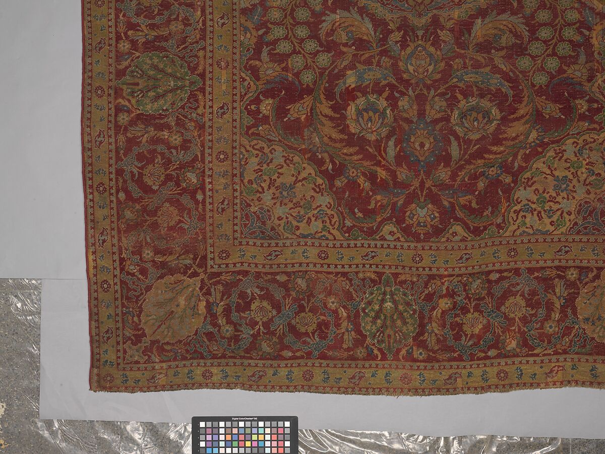 Ottoman Court Carpet, Wool (warp, weft and pile); asymmetrically knotted pile