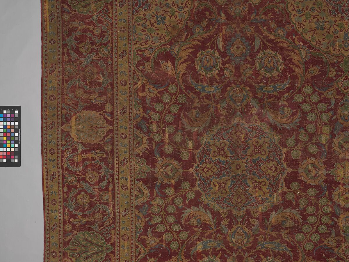 Ottoman Court Carpet, Wool (warp, weft and pile); asymmetrically knotted pile