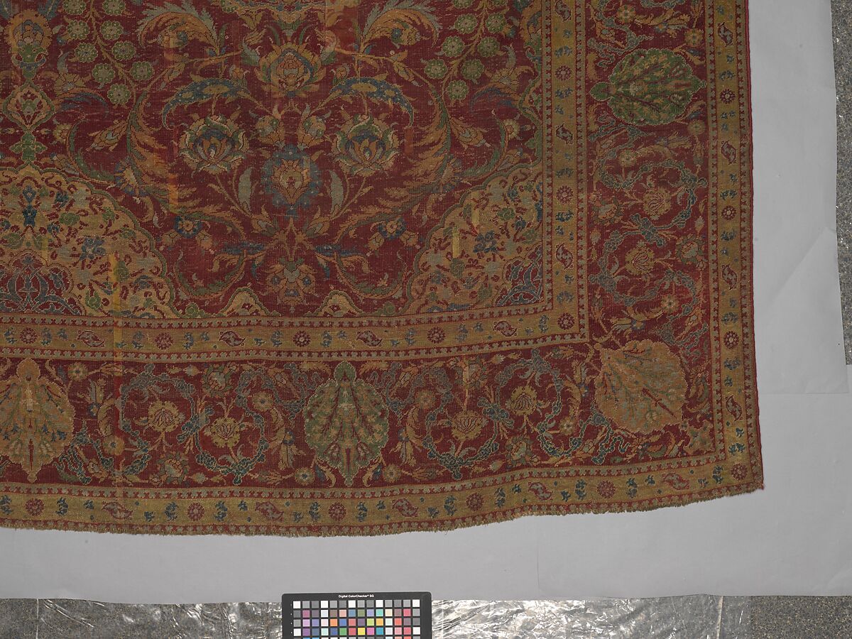 Ottoman Court Carpet, Wool (warp, weft and pile); asymmetrically knotted pile
